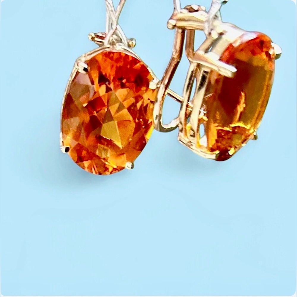 Exquisite Oversized Madeira Citrine 14K Gold Enhancer Pendant - Picture 13 of 15